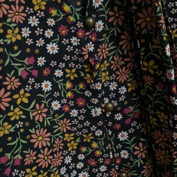 Forever 21 Floral Button Down Blouse with Tie - Picture 4 of 4